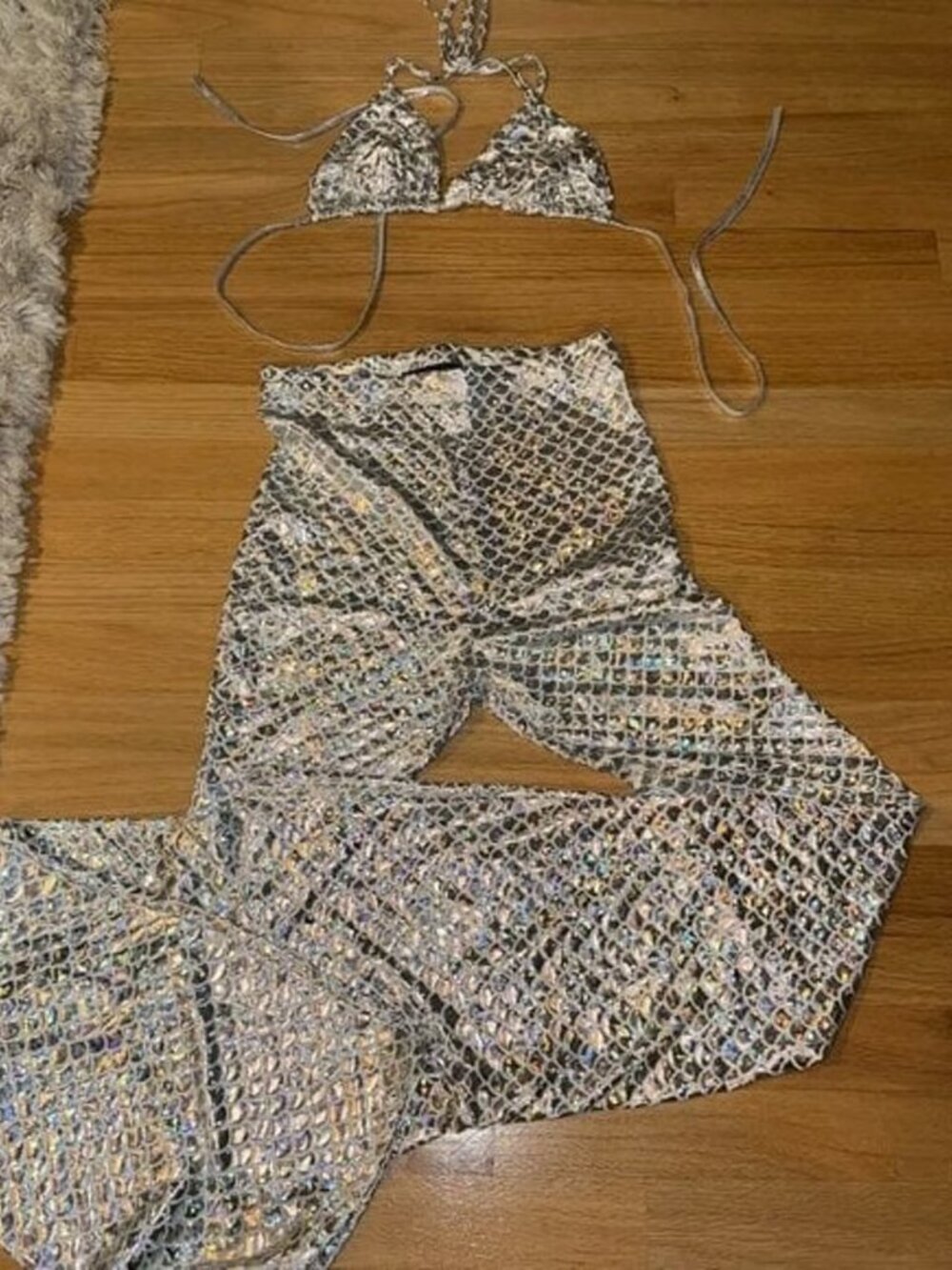One By One Fishscale Pant Set